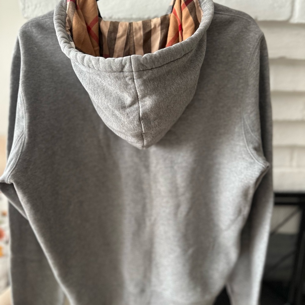 Burberry Grey Full-Zip Hooded Sweatshirt - Picture 7 of 8